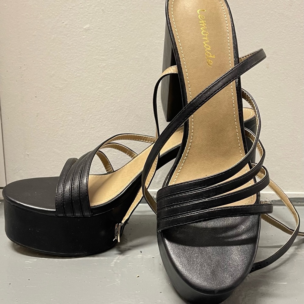 Chunky lemonade platform heels